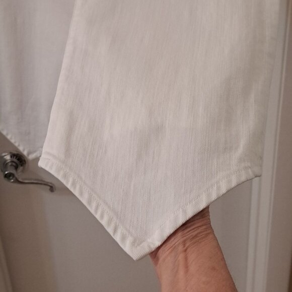 Mother Dagger FloodHighRise Straight Cut V Shaped Hem White Jean S26 Excellent - Picture 4 of 11